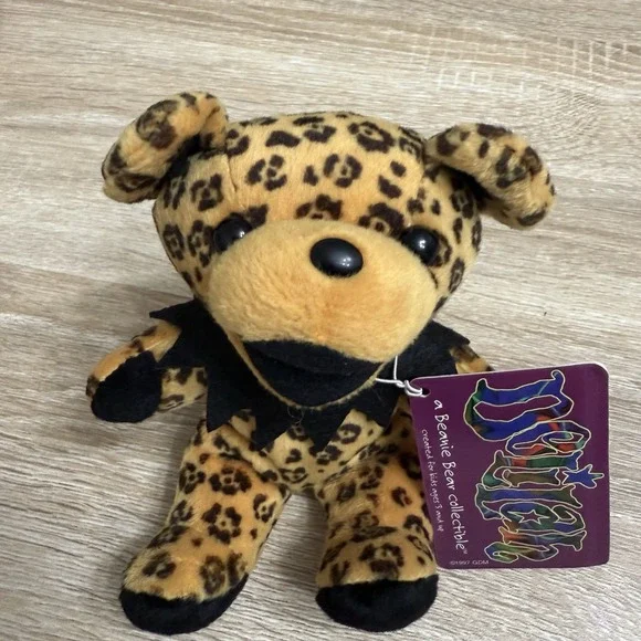 NWT Liquid Blue "Delilah" Leopard Grateful Dead 7" Beanie Bear Collectible Plush - Picture 2 of 7